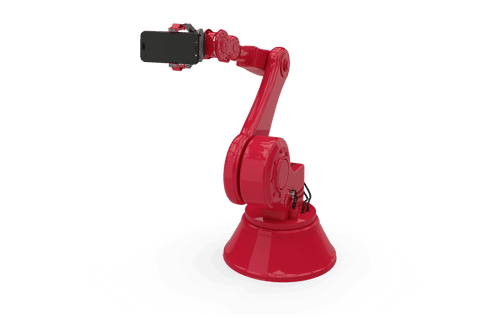 Transparent Red Robotic Arm Holding Smartphone Isolated - Download Free Stock Videos Pikwizard.com