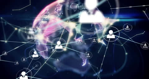 Global Networking and Data Connections Over Digital Globe