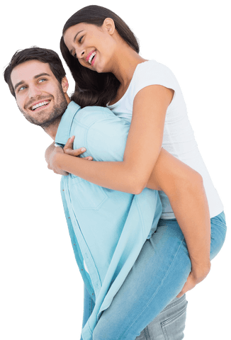 Happy Couple Enjoying Piggyback Ride on Transparent Background - Download Free Stock Videos Pikwizard.com