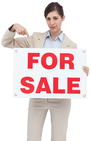 estate agent holding for sale sign on transparent background - Download Free Stock Videos Pikwizard.com