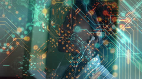 Technology Integration and Education Concept with Futuristic Overlay