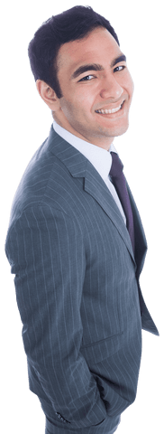 Cheerful Asian Businessman in Formal Attire on Transparent Background