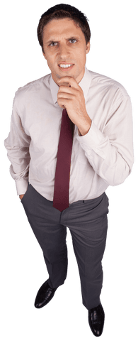 transparent businessman thinking with chin rest in top view - Download Free Stock Videos Pikwizard.com