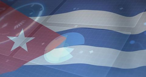 Modern Data Visualization Blending with Cuban Flag Elements