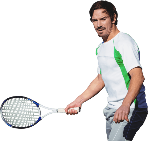 Transparent Caucasian Male Tennis Player Preparing Shot - Download Free Stock Videos Pikwizard.com