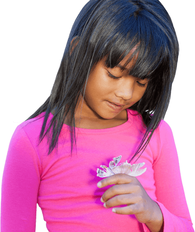 young girl with flower considering beauty in transparent harmony - Download Free Stock Videos Pikwizard.com
