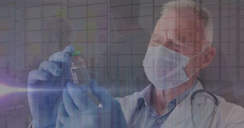 Medical Professional Holding Vaccine Vial Conceptualizing Health Innovation