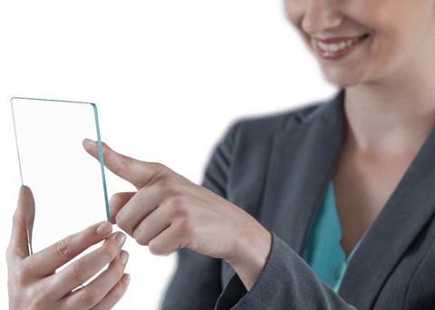 businesswoman using transparent smartphone mockup concept - Download Free Stock Videos Pikwizard.com