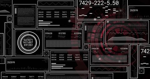 Abstract digital data processing over black background