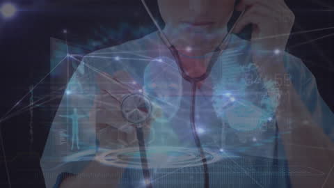 Futuristic Healthcare Technology with Digital Interface