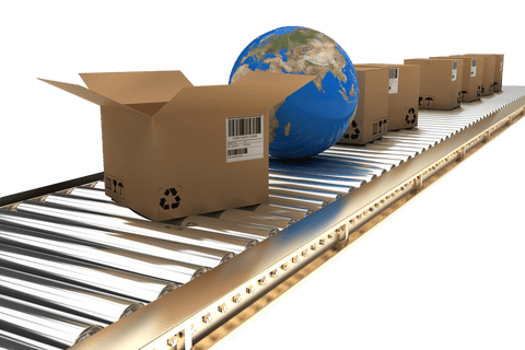 transparent global logistics concept with conveyor and globe - Download Free Stock Videos Pikwizard.com