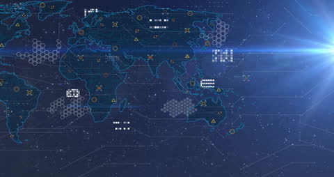 Global Data Processing Technology Concept Over World Map