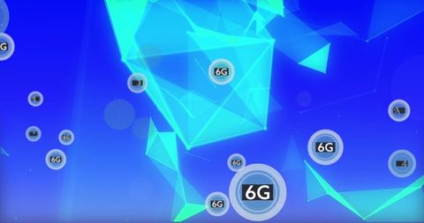 Futuristic 6G Technology Digital Details Neon Blue Theme