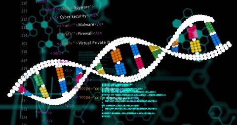 Digital DNA and Cybersecurity Conceptual Overlay - Download Free Stock Images Pikwizard.com