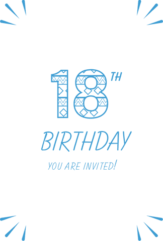 blue 18th birthday invitation with pattern on transparent background - Download Free Stock Videos Pikwizard.com