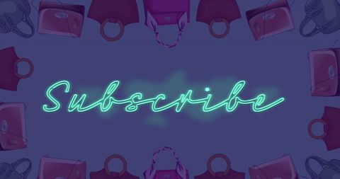 Neon Subscribe Message with Handbag Illustrations - Download Free Stock Images Pikwizard.com