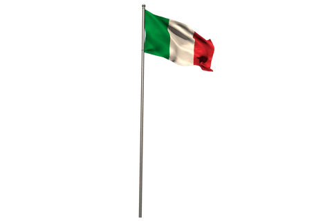 transparent italian flag waving on silver pole isolated - Download Free Stock Videos Pikwizard.com
