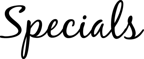 Handwritten specials text on transparent background vector