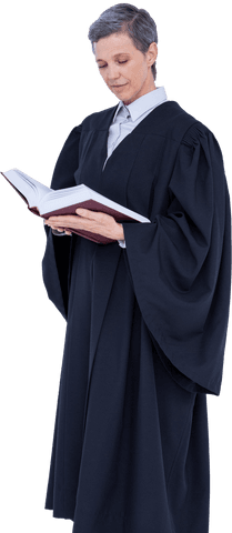 Transparent Female Adjudge in Robe Studying Document - Download Free Stock Videos Pikwizard.com