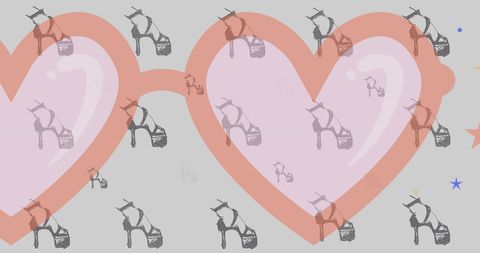 Heart-Shaped Sunglasses with High Heel Shoe Pattern - Download Free Stock Images Pikwizard.com