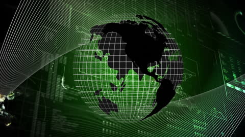 Digital Globe with Data Visualization Overlay