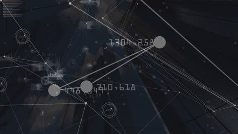 Animated Network of Data Connections on Dark Background