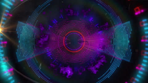 Futuristic Digital Interface with Scanning Circular Elements