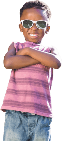 Confident Boy with Sunglasses on Transparent Background - Download Free Stock Videos Pikwizard.com