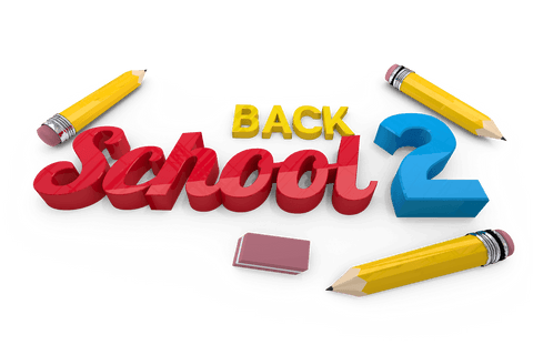 Colorful back to school design with pencils on transparent background