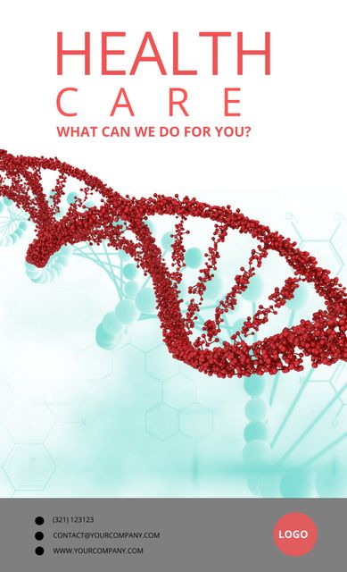 Medical Brochure Design with Red DNA Strand for Healthcare and Education - Download Free Stock Templates Pikwizard.com