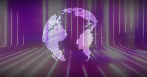 Abstract Digital Globe with Dynamic Data Streams