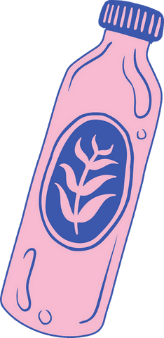 Transparent Stylized Beverage Bottle with Leaf Label Design