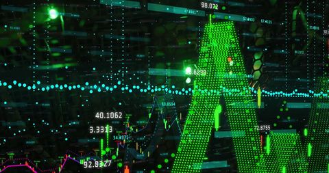 Digital Data and Cloud Computing with Green Light Effects - Download Free Stock Images Pikwizard.com
