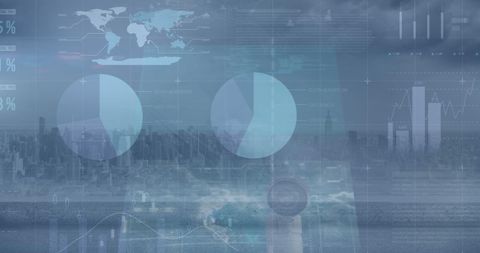 Cityscape Data Visualization Technology Interface - Download Free Stock Images Pikwizard.com