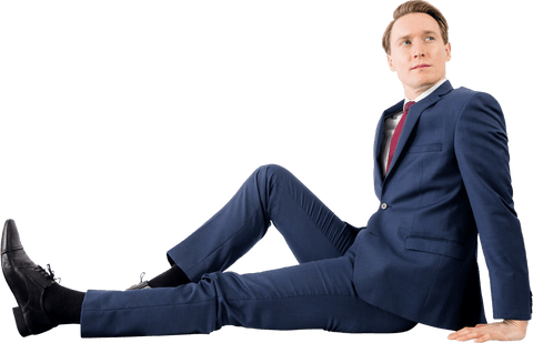 paused businessman in suit gazing away on transparent background - Download Free Stock Videos Pikwizard.com
