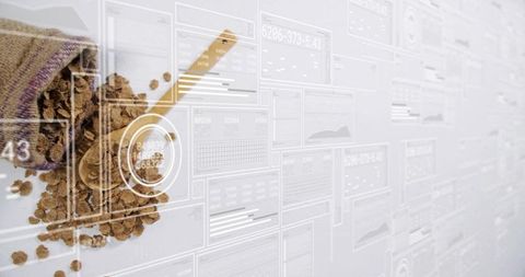Granules with Digital Data Interface Illustrating Analytics Concept