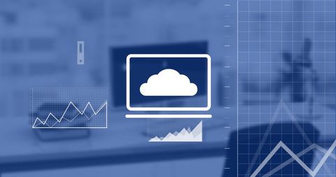 Cloud Computing and Data Analysis in Modern Workspace - Download Free Stock Images Pikwizard.com