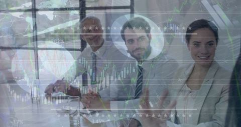 Diverse Business Team Analyzing Global Data Interfaces