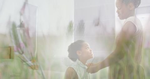 Tender Moment Between Mother and Daughter
