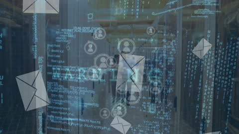 IT Technicians Analyzing Cybersecurity in Data Center