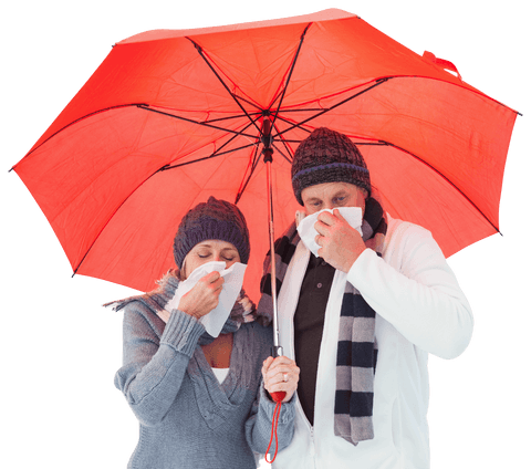mature couple under transparent umbrella during cold and flu season - Download Free Stock Videos Pikwizard.com
