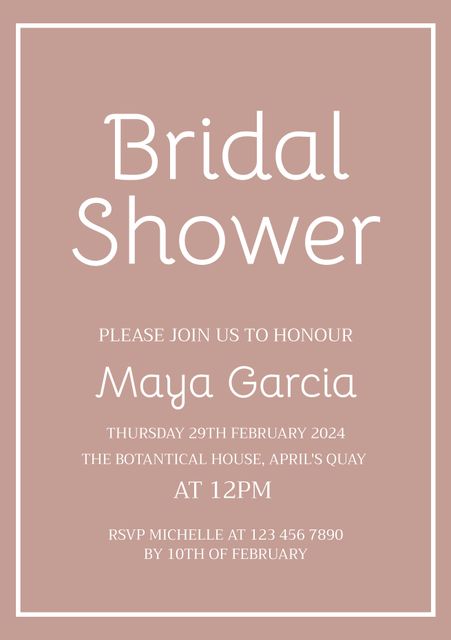 Elegant Bridal Shower Invitation with Mauve Background - Download Free Stock Videos Pikwizard.com