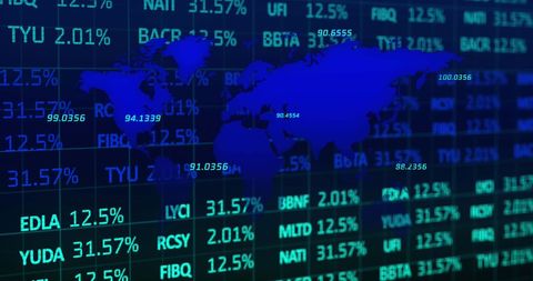 Digital Data Processing of Financial Market Across Global View - Download Free Stock Images Pikwizard.com