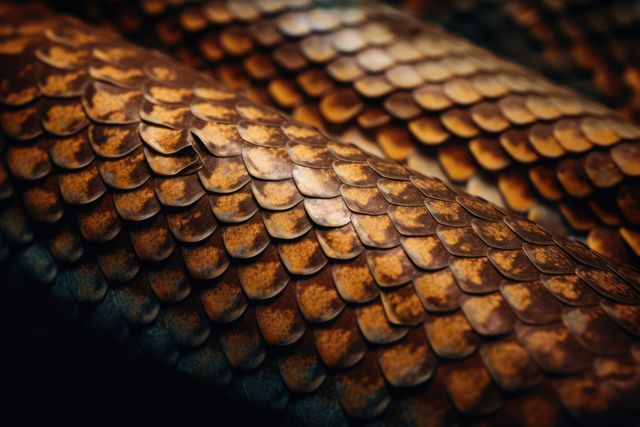 Close up of brown and cream patterned shiny coils of snakeskin - Download Free Stock Photos Pikwizard.com