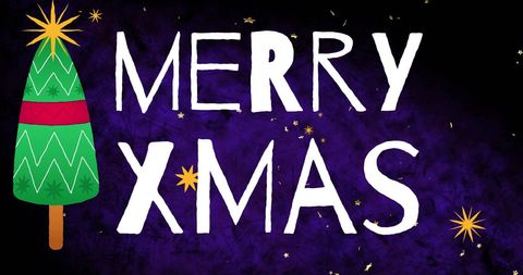 Merry xmas text with festive design elements