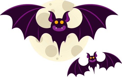 purple bats flying under full moon transparent background - Download Free Stock Videos Pikwizard.com