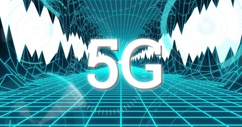 Futuristic 5G Technology with Digital Mountain Landscape - Download Free Stock Images Pikwizard.com