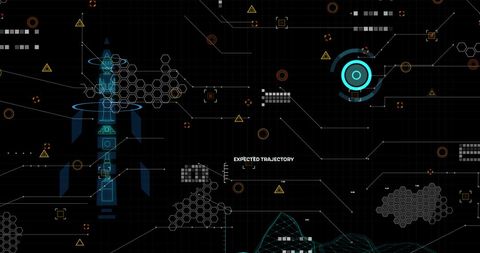 Futuristic Digital Data Processing on Black Background - Download Free Stock Images Pikwizard.com