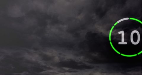 Dark Stormy Cloud Background with Animated Countdown Timer - Download Free Stock Images Pikwizard.com
