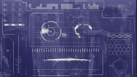 Digital Screen with Global Data and Graphs Visualization